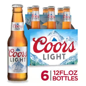 Coors Light American Lager Bottles (12 oz x 6 ct)