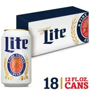 Miller Lite Pilsner Beer Cans (12 oz x 18 ct)