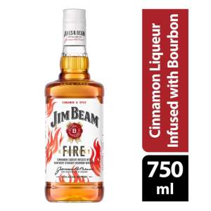 Jim Beam Fire Kentucky Straight Bourbon Whiskey Bottle (750 ml)