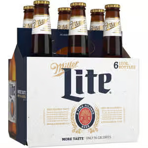 Miller Lite American Pilsner Light Lager Bottles (12 oz x 6 ct)