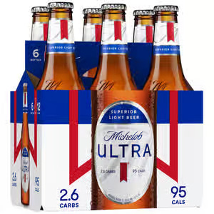 Michelob Ultra Superior Light Lager Bottles (12 oz x 6 ct)