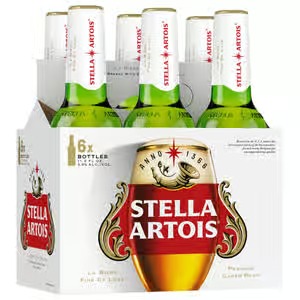 Stella Artois Premium Lager Beer Bottles (11.2 oz x 6 ct)
