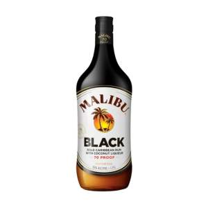Malibu Black Caribbean Rum with Coconut Liqueur Bottle (1.75 L)