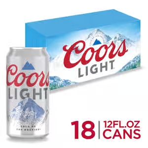 Coors Light American Light Lager Cans (12 oz x 18 ct)